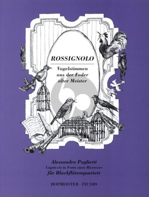 Poglietti Capriccio über die Nachtigall in Form eines Ricecars 4 Blockflöten (SATB) (Part./Stimmen)