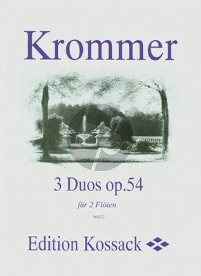 Krommer 3 Duos Op.54 for 2 Flutes (Parts) (Grade 4) (Kossack)