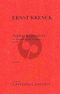 Krenek Alpbach Quintett Op.180 Blaserquintett und Schlagzeug (Partitur)