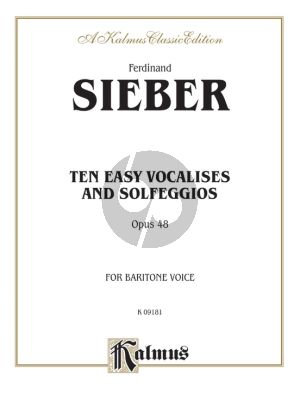 Sieber 10 Easy Vocalises and Solfeggios Op.48 for Baritone Voice