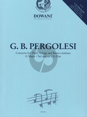 Pergolesi Concerto G-major Flute-Strings-Bc piano reduction (Bk-Cd) (Dowani 3 Tempi Play-Along)