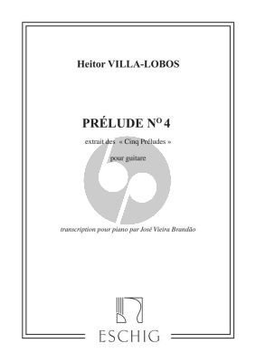 Villa Lobos Guitar Prelude No.4 Arranged for Piano Solo