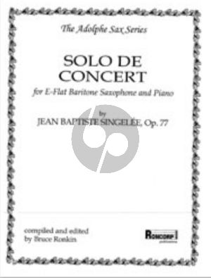 Singelee Solo de Concert No.2 Op.77 Baritone Saxophone and Piano