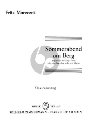 Mareczek Sommerabend am Berg fur English Horn oder Altsaxophone und Klavier