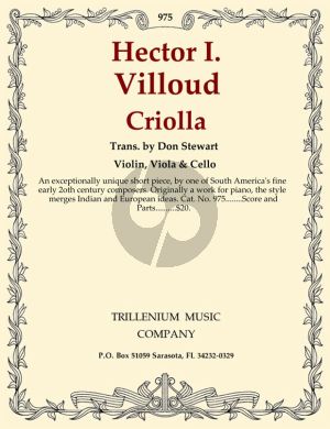 Villoud Criolla for Violin-Viola and Cello (Score/Parts) (transcr. Don Stewart)