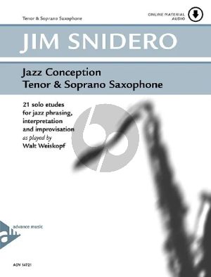 Snidero Easy Jazz Conception Tenor and Soprano Saxophone Book with Audio Online (15 Solo Etudes for Jazz Phrasing, Interpretation and Improvisation)