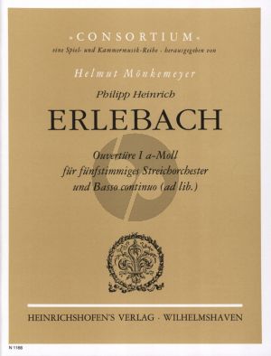 Erlebach Ouverture No. 1 a moll 5 st. Streichorchester mit Bc ad lib. (Part./Stimmen) (Helmut Mönkemeyer)