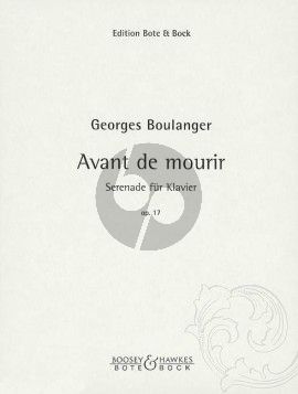 Boulanger Avant de Mourir Op.17 Klavier
