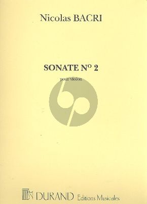 Bacri Sonate No. 2 Op. 53 Violon seule