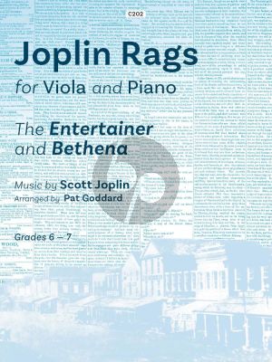 Joplin Rags - The Entertainer and Bethena for Viola and Piano (Arranged by Pat Goddard) (Grades 6-7)