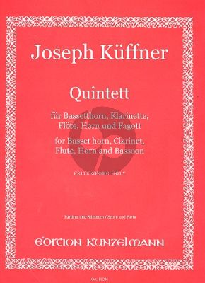 Kuffner Quintett Bassetthorn-Klarinette-Flöte-Horn und Fagott (Part./Stimmen) (F.G. Höly)