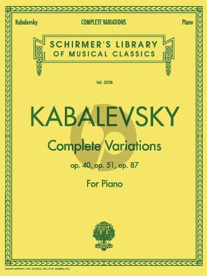 Kabalevsky Complete Variations Op. 40-51-87 for Piano