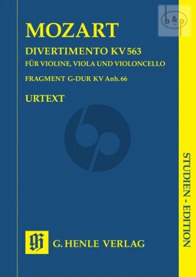 Divertimento KV 563 mit Fragment KV Anh.66 (Vi.-Va.-Vc.) (Study Score)