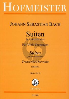 Bach 6 Suiten Vol.2 BWV 1010 - 1012 fur Viola (für Viola übertragen vo Fritz Spindler)