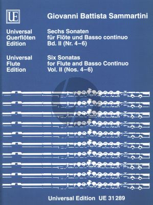 Sammartini 6 Sonaten Vol. 2 No. 4 - 6 fur Flote und Bc (Herausgegeben von Gerhard Braun) (Aussetzung Siegfried Petrenz)