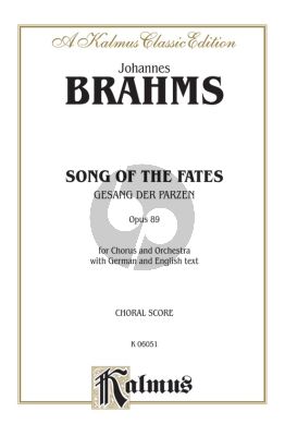 Brahms Gesang der Parzen Op.89 SSAATTB and Orchestra (Choral Score) (german/english)