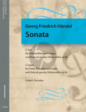 Handel Sonate C-dur für Altblockflöte und Gitarre (Part./Stimmen) (Hubert Zanoskar)