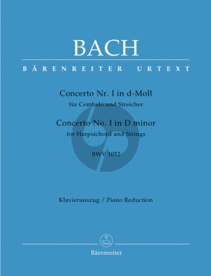 Bach Concerto No.1 d-minor BWV 1052 for Harpsichord and Strings - Edition for 2 Harpsichords or Piano's (edited by Werner Breig) (Barenreiter-Urtext)