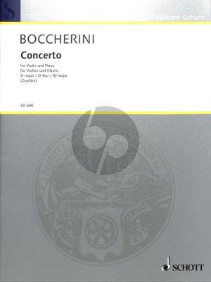 Boccherini Concerto D-major G.486 for Violin-Strings and Bc Edition for Violin and Piano (edited by Samuel Dushkin