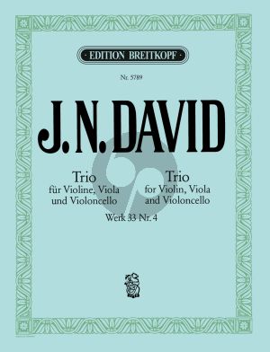 David Streichtrio No. 4 Werk 33/4 Violine-Viola und Violoncello (Stimmen)