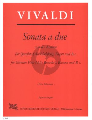 Vivaldi Sonate a due a-moll Altblockflöte [Flöte] -Fagott und Bc (Part./Stimmen) (Felix Schroeder)