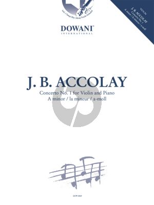 Accolay Concerto a-minor No.1 Violin and Piano (Bk-Cd) (Dowani 3 Tempi Play-Along)