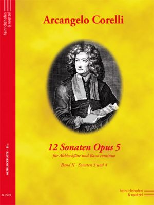 Corelli 12 Sonaten Op.5 Vol.2 (No.3-4 C-Dur/F-dur) fur Altblockflote und Bc (Herausgegeben von Martin Nitz)