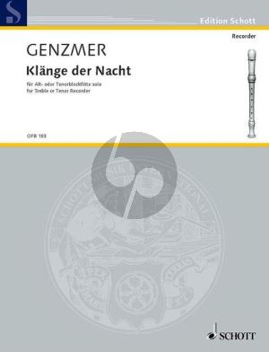 Genzmer Klänge der Nacht GeWV 208 Alt- oder Tenorblockflöte Solo