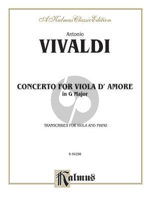 Concerto G-Major RV 392 original for Viola d'Amore transcribed for Viola-Piano