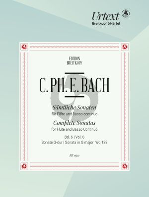 Bach Sonata G-major WQ.133 [H.564] Flute-Bc (edited by Ulrich Leisinger)