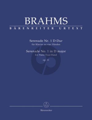 Brahms Serenade No.1 D-dur Op.11 for Piano 4 Hands (edited by Christian Kohn) (Barenreiter-Urtext)