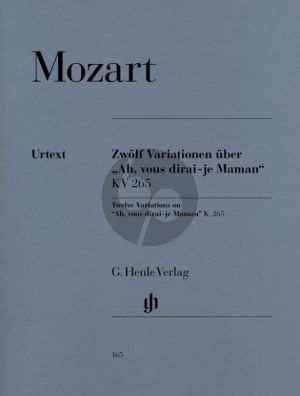 Mozart 12 Variationen Ah Vous Dirai-Je, Maman KV 265 Klavier (Ewald Zimmermann) (Henle-Urtext)