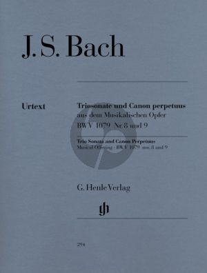 Bach Triosonate - Canon perpetuus aus dem Musikalisches Opfer BWV 1079 No.8 und 9 fur Flote, Violine und Bc (Herausgeber Hans Eppstein) (Henle-Urtext)