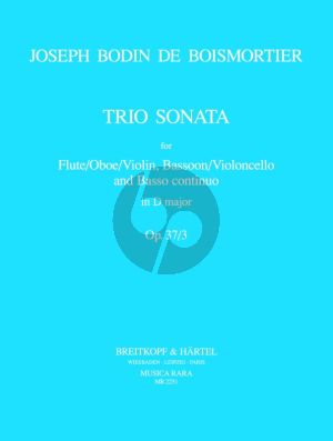 Boismortier Trio Sonata D-major Op.37 No.3 Flute [Oboe/Vi.]-Bassoon [Vc.]-Bc (Score/Parts) (Ann Knipschild)