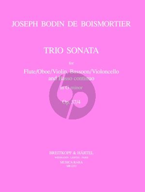 Boismortier Trio Sonata g-minor Op. 37 No. 4 Flute (Oboe,Violinl),Bassoon (Vc.) and Bc (Score/Parts) (Ann Knipschild)