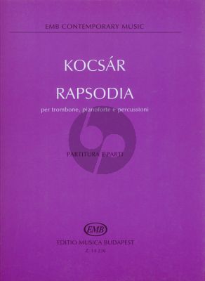 Kocsar Rapsodia for Trombone-Piano-Percussion (Score/Parts)