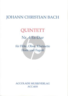 Bach Quintett No.4 Bläserquintett (orig. Klar.-Fagott- 2 Horner) (Part./Stimmen) (transcr. Jürgen Schmidt)