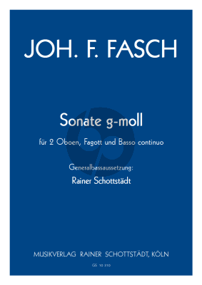 Fasch Sonate g-moll 2 Oboen-Fagott-Bc (Part./Stimmen) (Rainer Schottstadt)