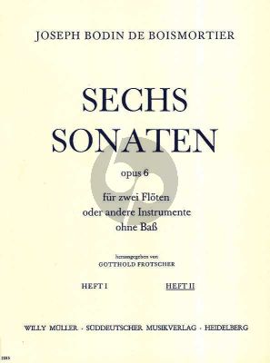 Boismortier 6 Sonaten Op. 6 Vol. 2 2 Flöten (Gotthold Frotscher)