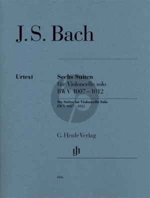 Bach 6 Suiten BWV 1007 - 1012 fur Violoncello Solo (Herausgegeben von Egon Voss / Reiner Ginzel (Fingersatz Violoncello)) (Henle-Urtext)