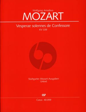 Mozart Vesperae Solennes de Confessore KV 339 Partitur (Wolfgang Horn)