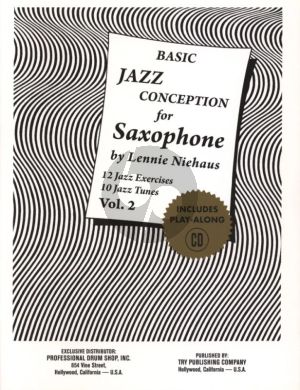 Niehaus Basic Jazz Conception Vol.2 (12 Jazz Exercises and 10 Jazz Etudes) (Bk-Cd)