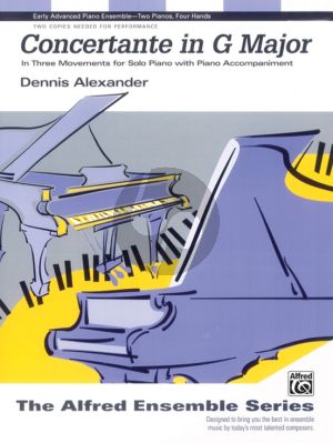 Alexander Concertante G-major in 3 Movements for 2 Piano's 4 Hands (2 Copies Required for Performance) (Level: Early Advanced)