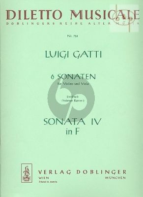 Gatti 6 Sonaten No.4 F-major Violin and Viola (Score/Parts) (edited by Werner Rainer)