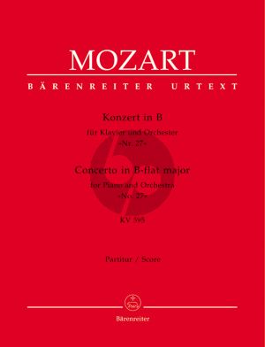 Mozart Konzert B-dur KV 595 (No.27) Klavier-Orchester Partitur (Barenreiter-Urtext)