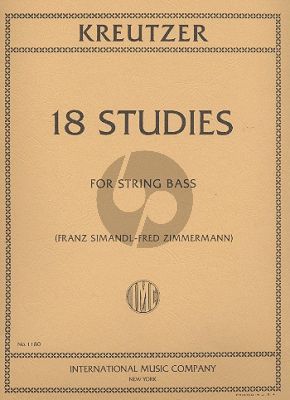 Kreutzer 18 Studies for String Bass (Franz Simandl and Fred Zimmermann)