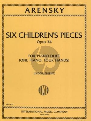 Arensky Childrens Pieces Op.34 Piano 4 hds (Isidor Philipp)