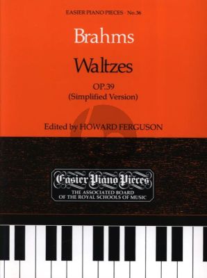 Brahms Waltzes Op.39 for Piano (Simplified Version Edited by Howard Ferguson)