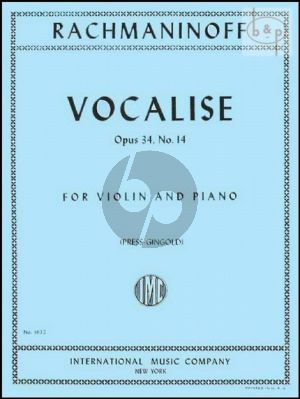 Vocalise Op.34 No.14 Violin-Piano