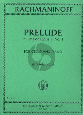 Rachmaninoff Prelude F-major Op.2 No.1 Cello and Piano (Leonard Rose)